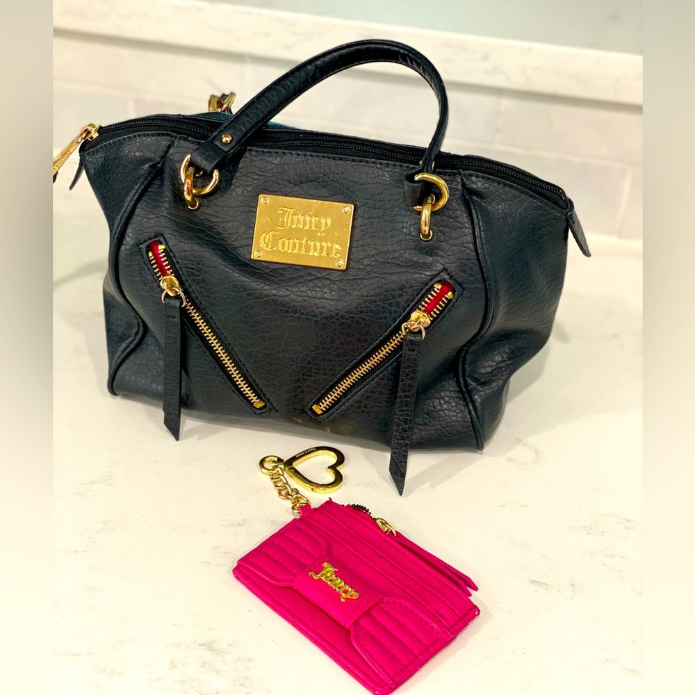 Juicy couture purse and keychain wallet.